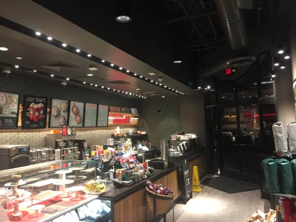 Starbucks Allentown PA painted drywalled and finished by Danbury Painting