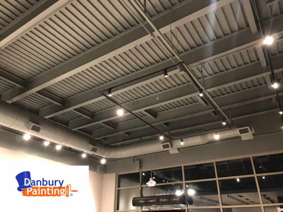 Interior Commercial Painting of Starbucks Ceiling Completed by Danbury Painting