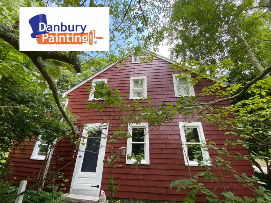 Exterior cedar siding painting and replacement by Danbury Painting