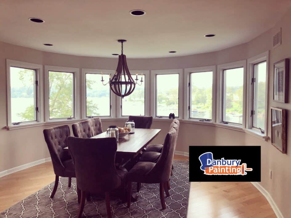 Interior Painting Dining Room on Candlewood Lake Danbury CT.