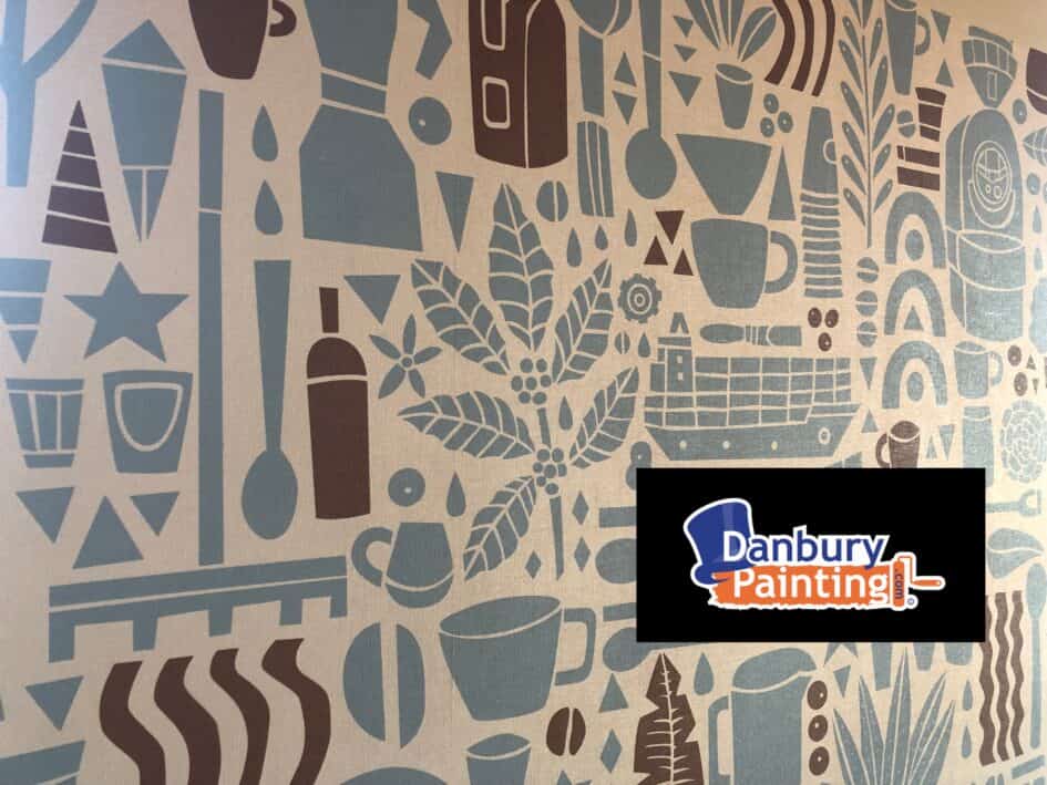 Vinyl Wall Covering Pattern installed by Danbury Painting at a STarbucks STore in German Town OH